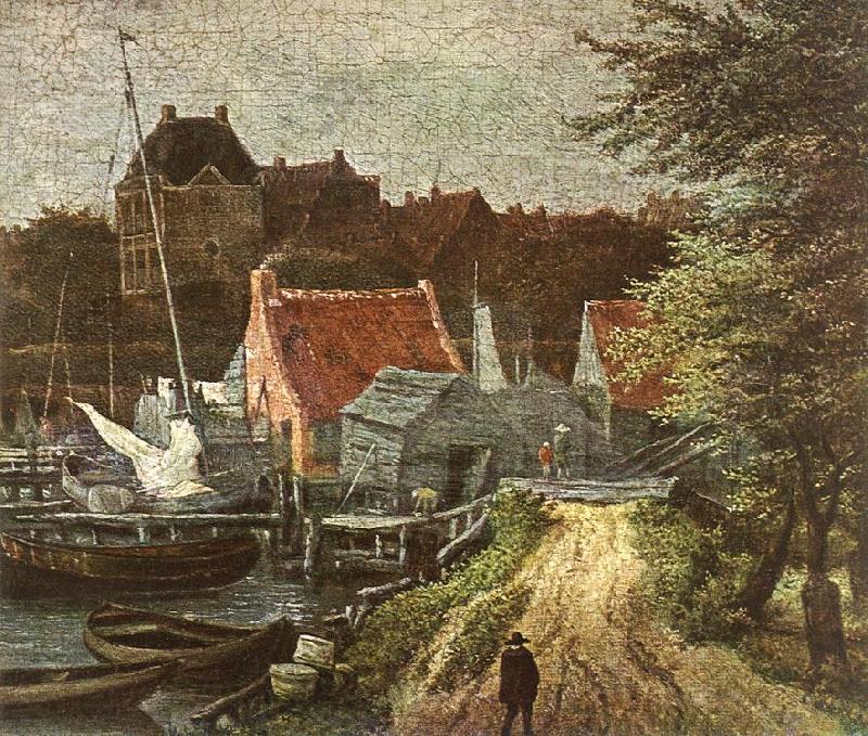 RUISDAEL, Jacob Isaackszon van View of Amsterdam (detail) h Norge oil painting art